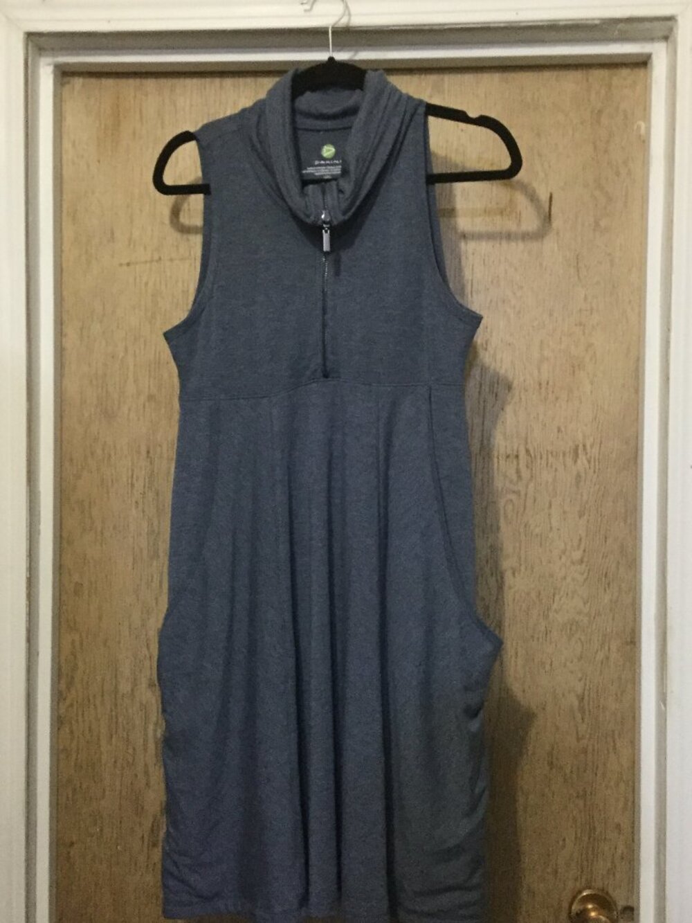 Dakini blue/gray laggin look dress large over sized pockets size medium 17 P2P